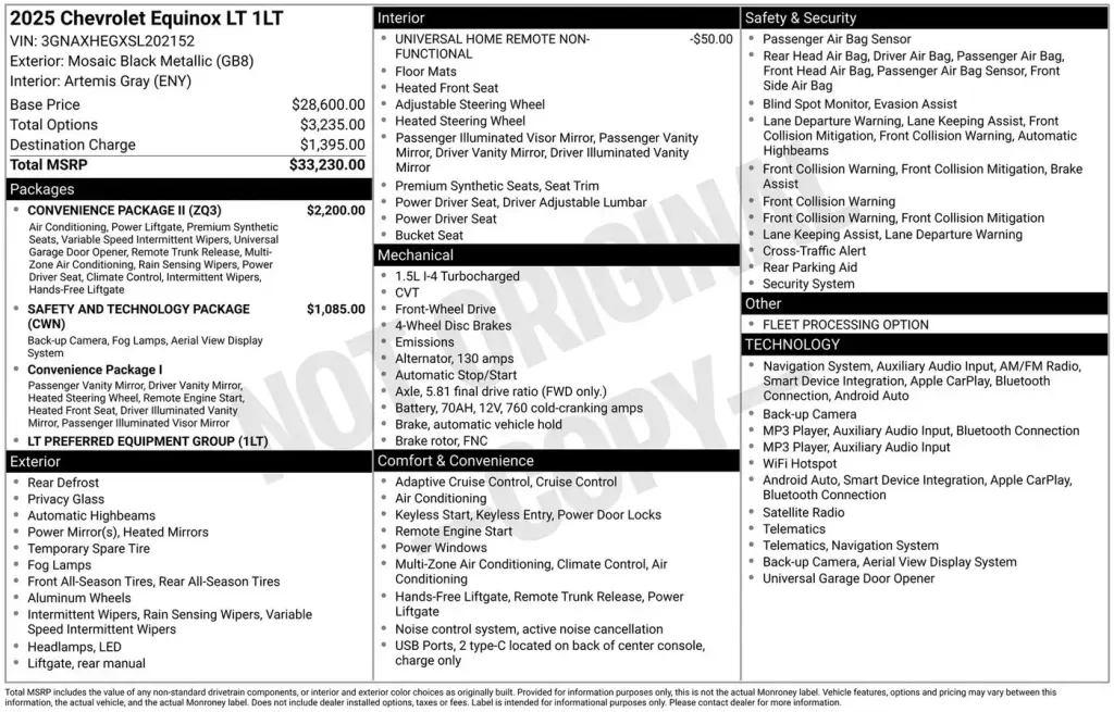 Chevrolet Equinox 2025 LT 4 puertas SUV