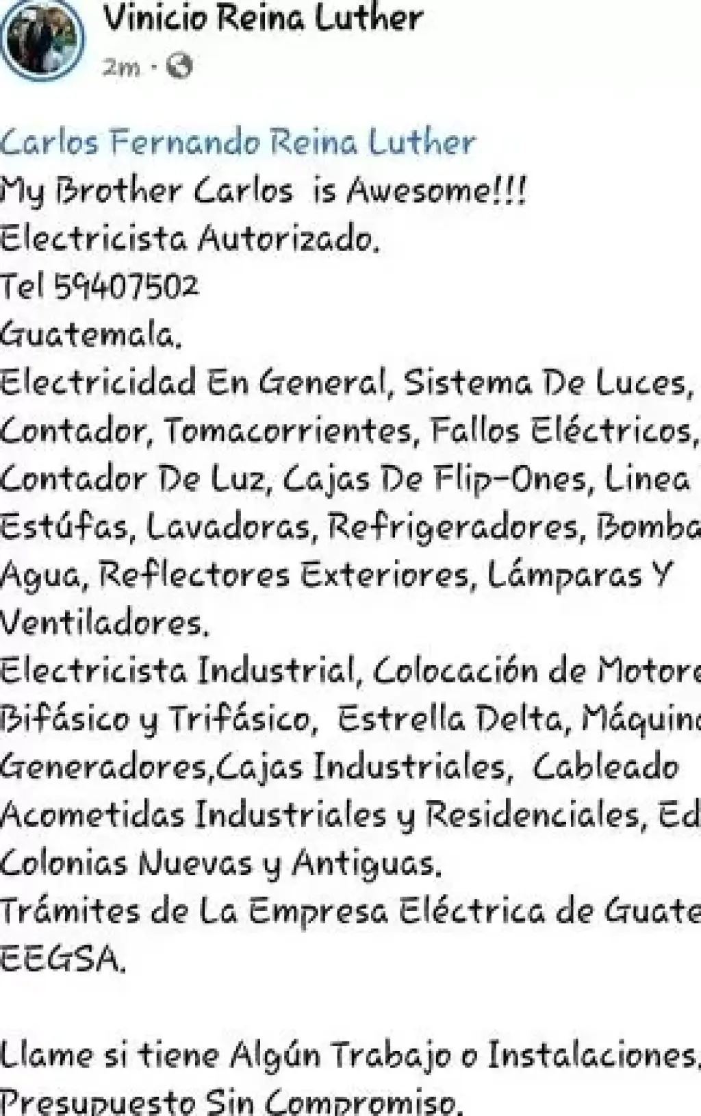 Electricidad Gral ,Lavadoras.