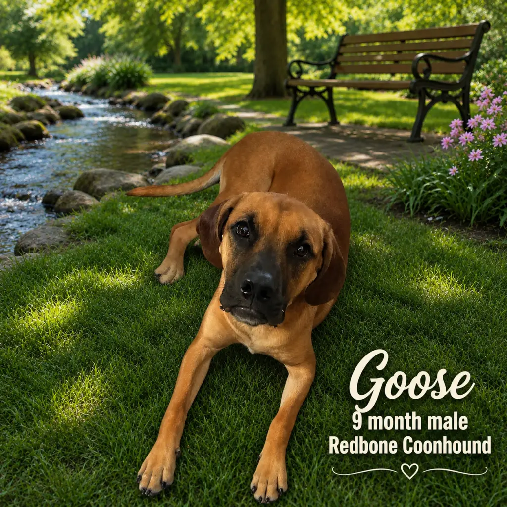 GOOSE – 9 MONTH REDBONE COONHOUND MALE