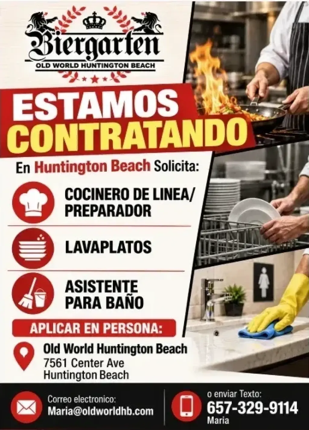 📌COCINERO DE LINEA/PREPARADOR  📌LAVAPLATOS 📌ASISTENTE PARA BAÑO