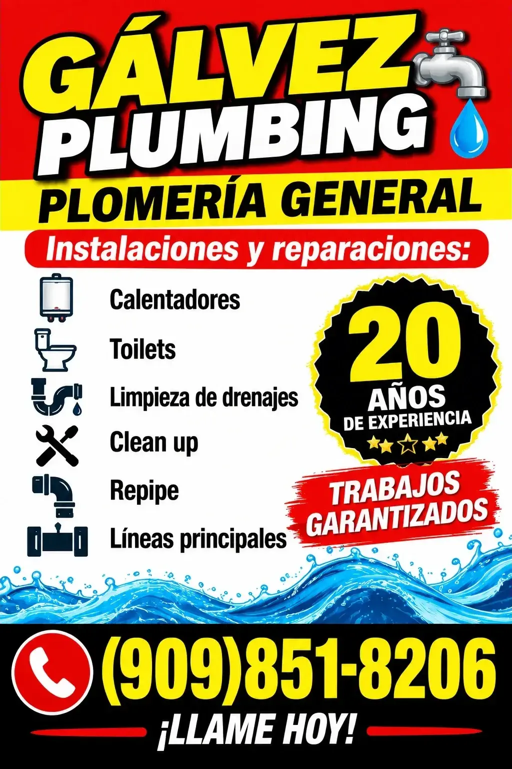 💧 GÁLVEZ PLUMBING – PLOMERÍA GENERAL 💧