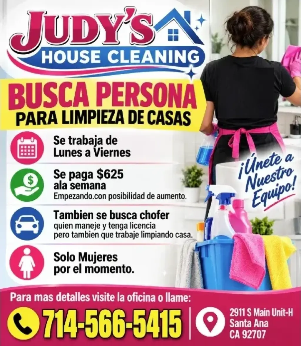 BUSCA PERSONA PARA LIMPIEZA DE CASAS
