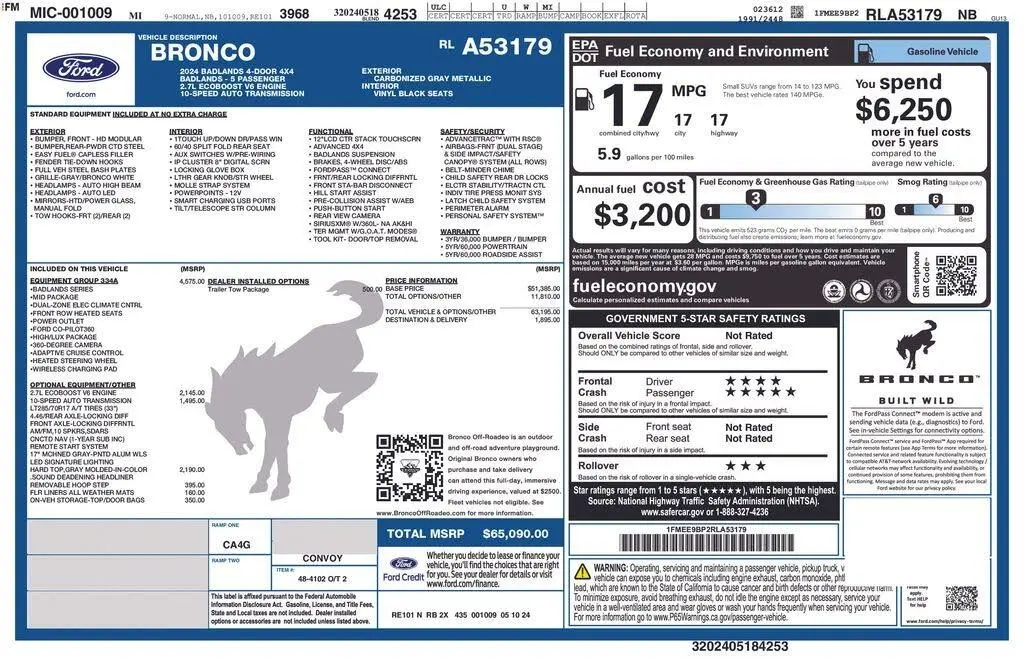 Ford Bronco 2024 4x4 Badlands 4p SUV