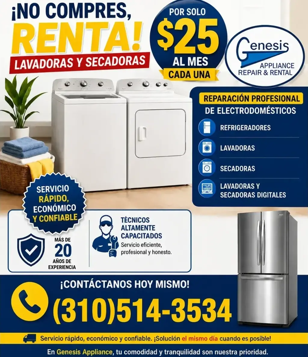 Renta Lavadoras y Secadoras $25 cada una por mes !!!