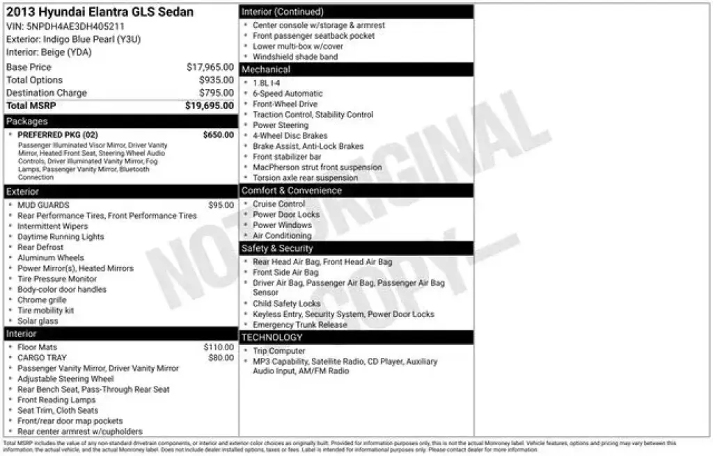 Hyundai ELANTRA 2013 GLS 4dr Sedan 6M