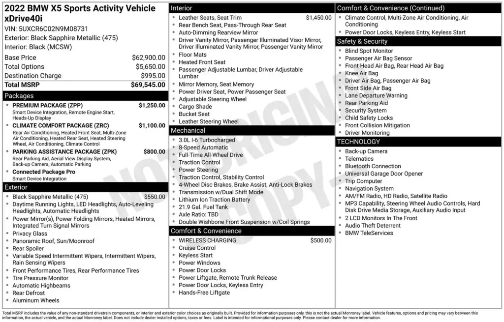 BMW X5 2022 AWD xDrive40i 4dr Vehículo Deportivo de Actividades