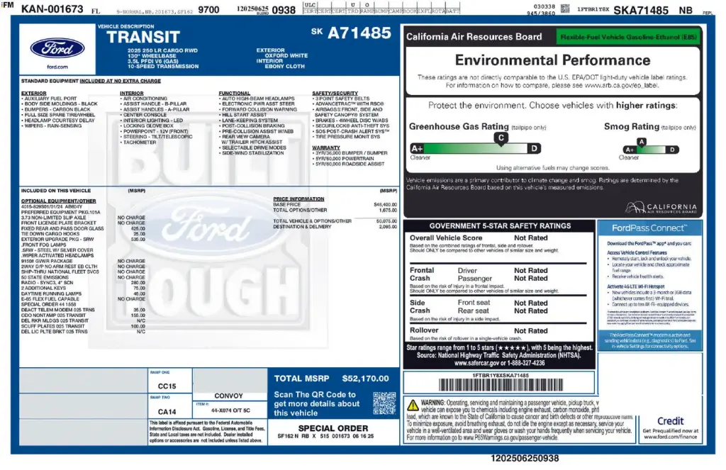 Ford Transit 2025 250 3dr SWB Low Roof Cargo Van