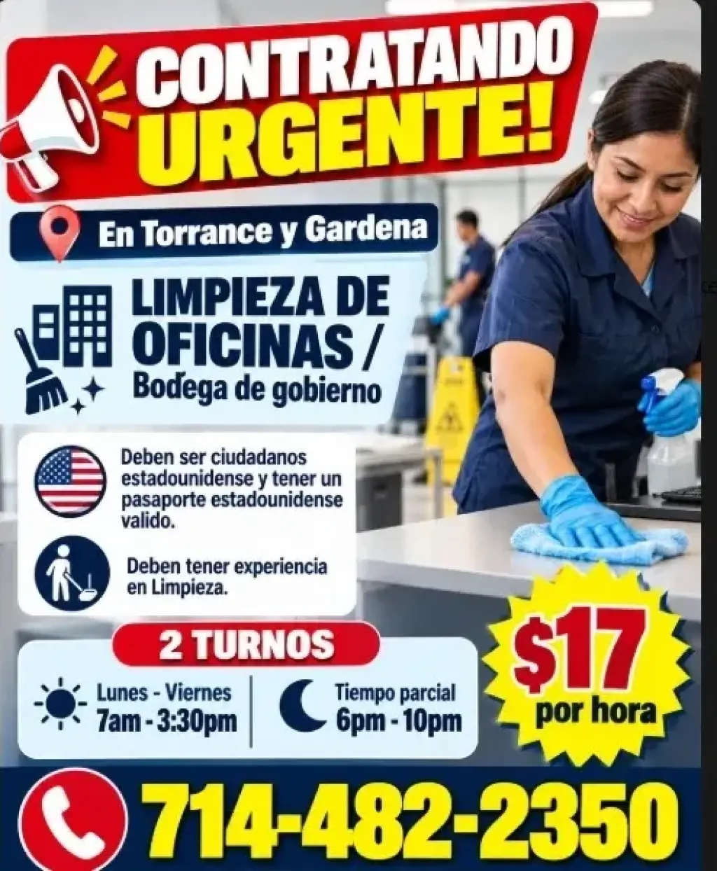 🏢LIMPIEZA DE OFICINAS/ BODEGA DE GOVIERNO📍Torrance y 📍Gardena