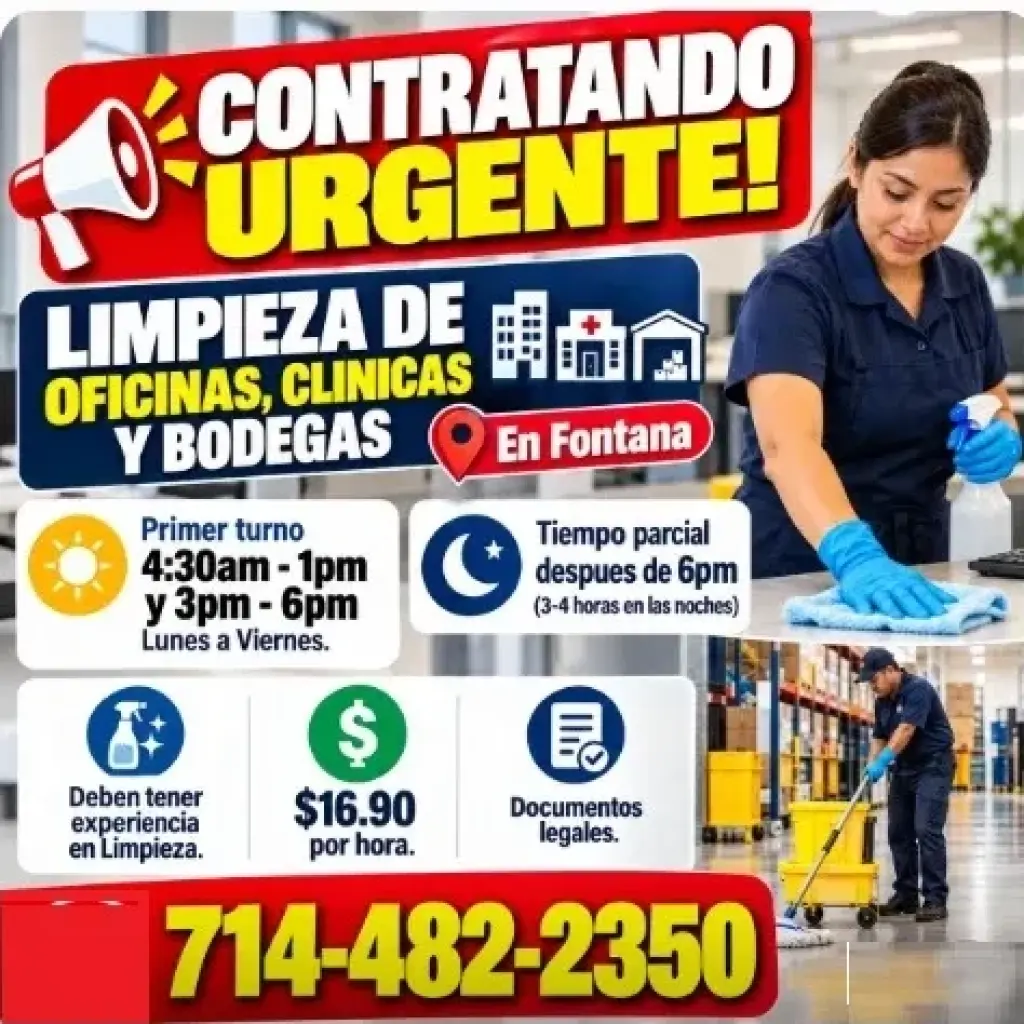 📌LIMPIEZA DE OFICINAS 📌CLINICAS Y 📌BODEGAS En 📍Fontana