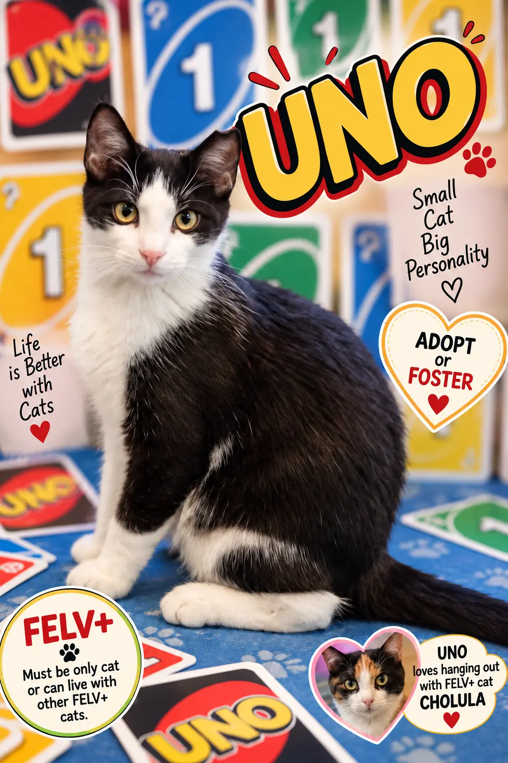 Uno: FeLV+ (FCID# 07/02/2026 - 27 Trainer)