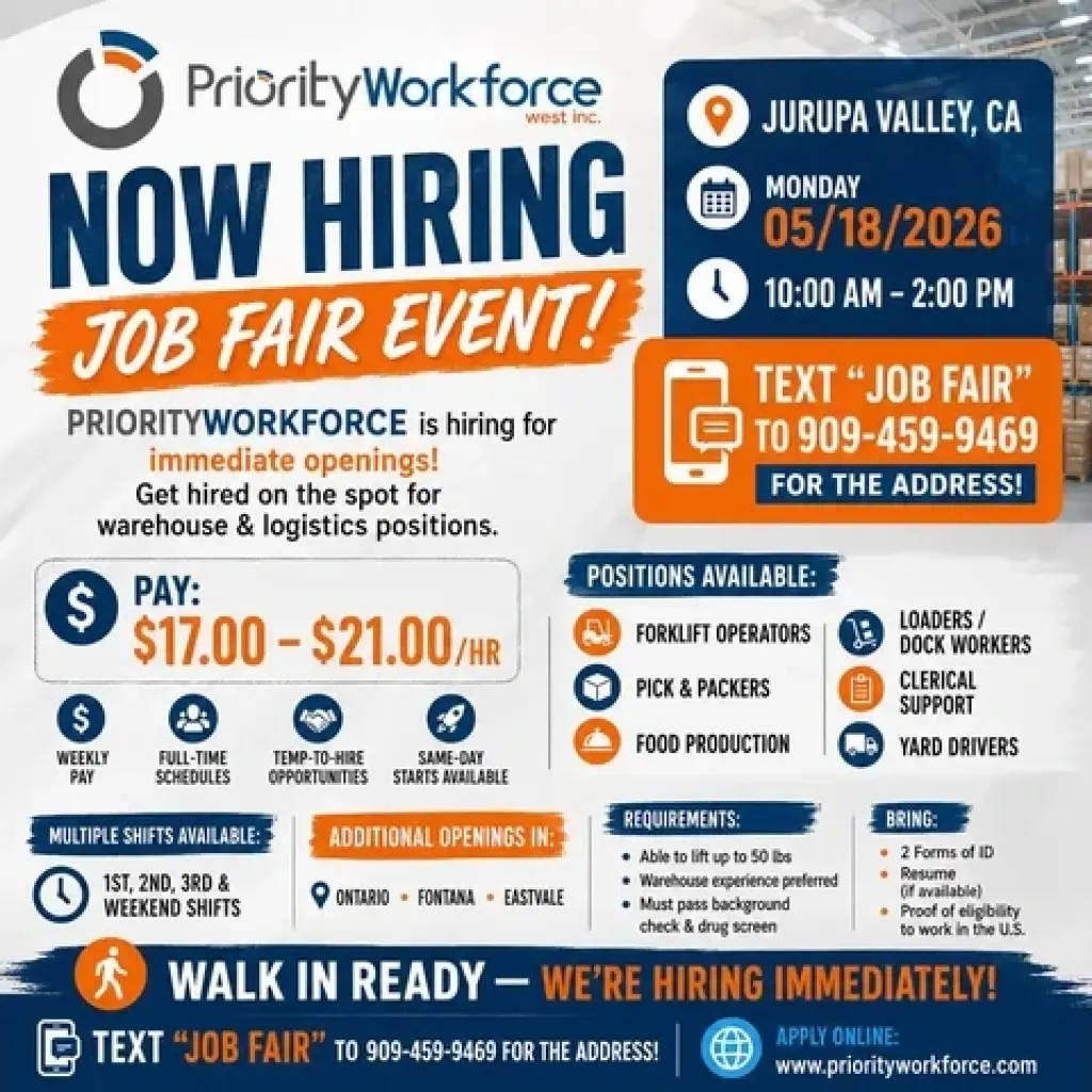 NOW HIRING – JOB FAIR EVENT