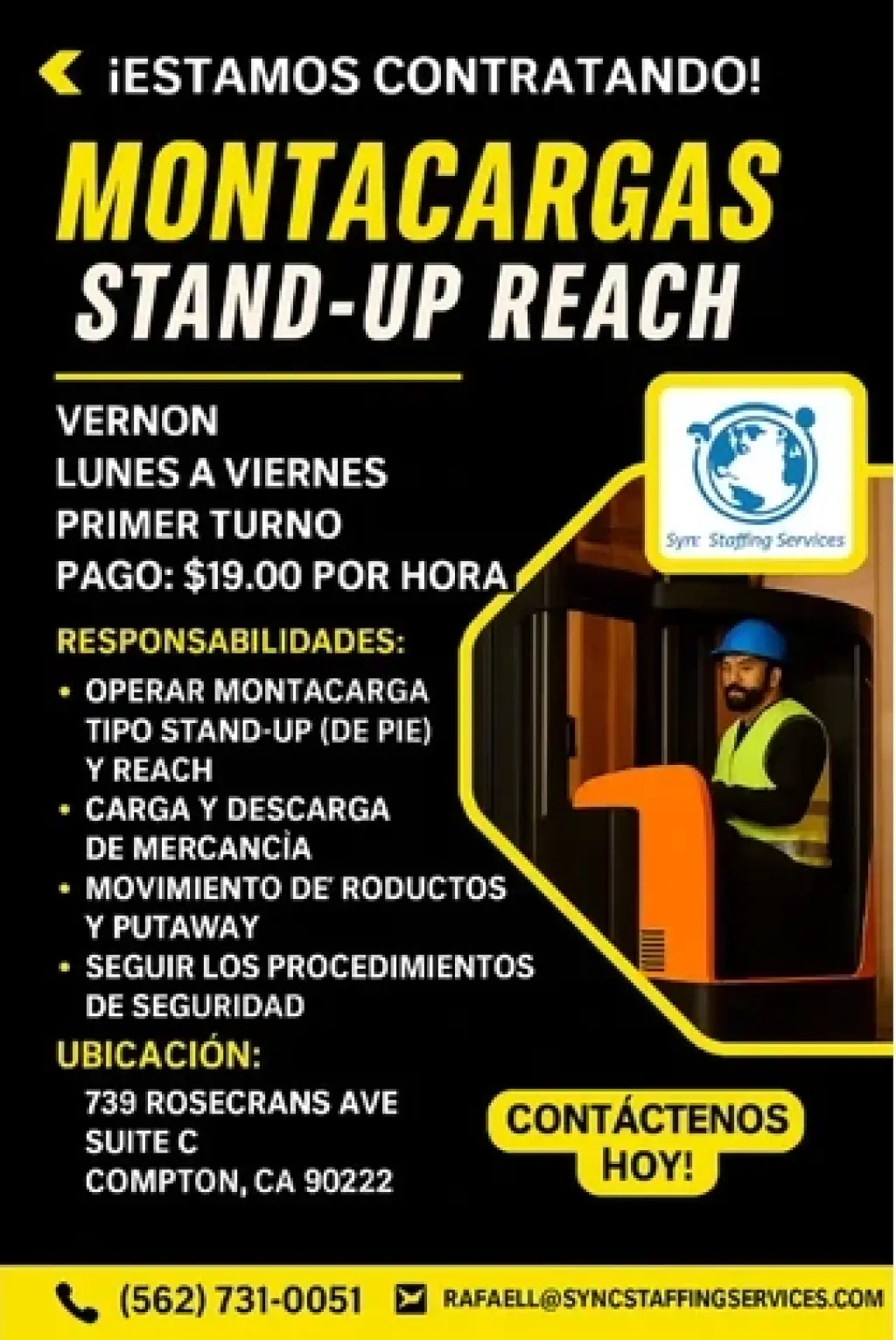 Operador de montacarga de pie