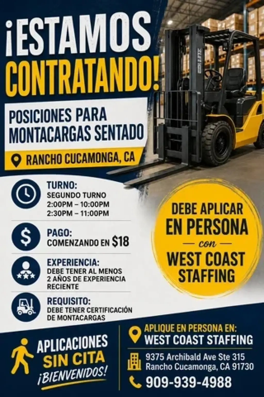 TRABAJOS DE FORKLIFT SENTADO