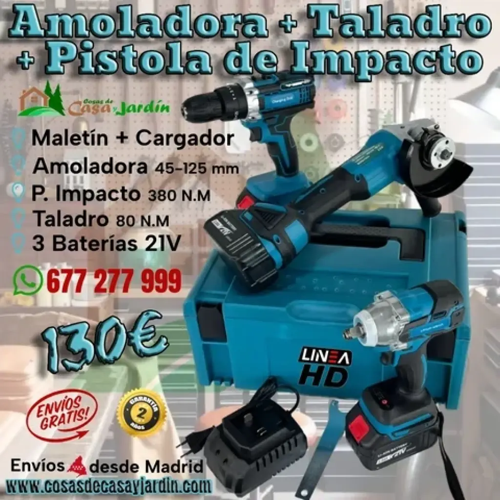 Set de 3 herramientas  bateria