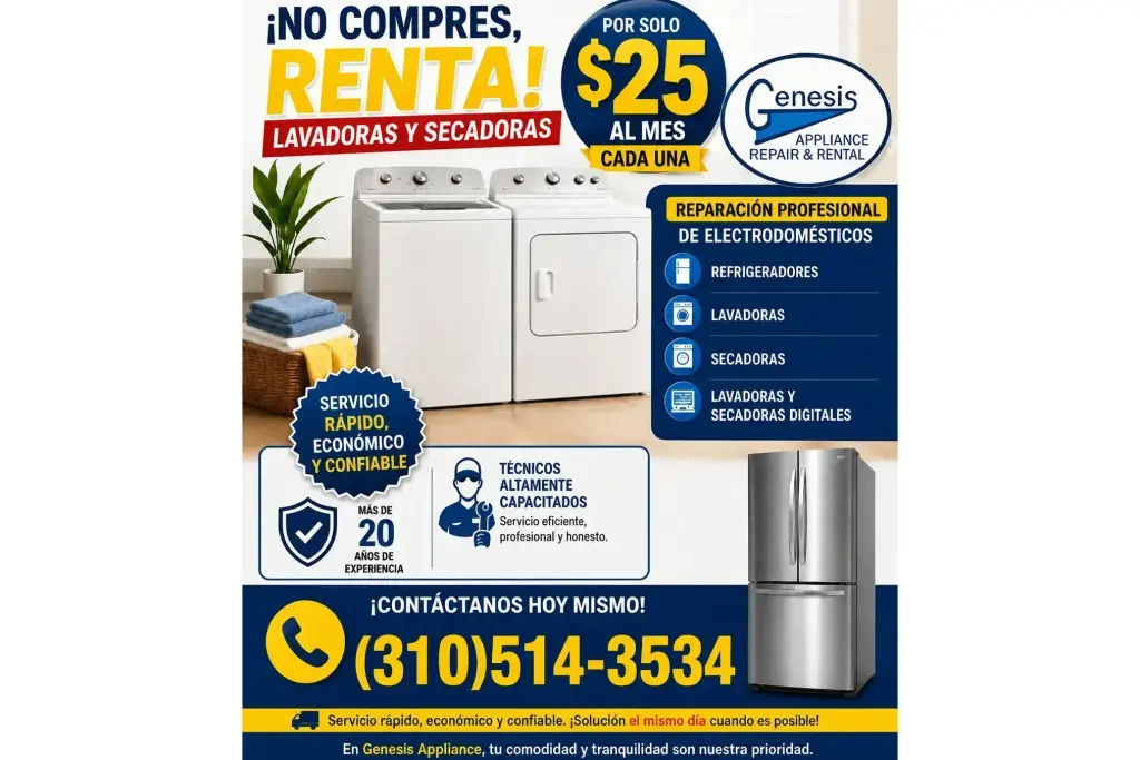 Renta Lavadoras y Secadoras $25 cada una por mes !!!