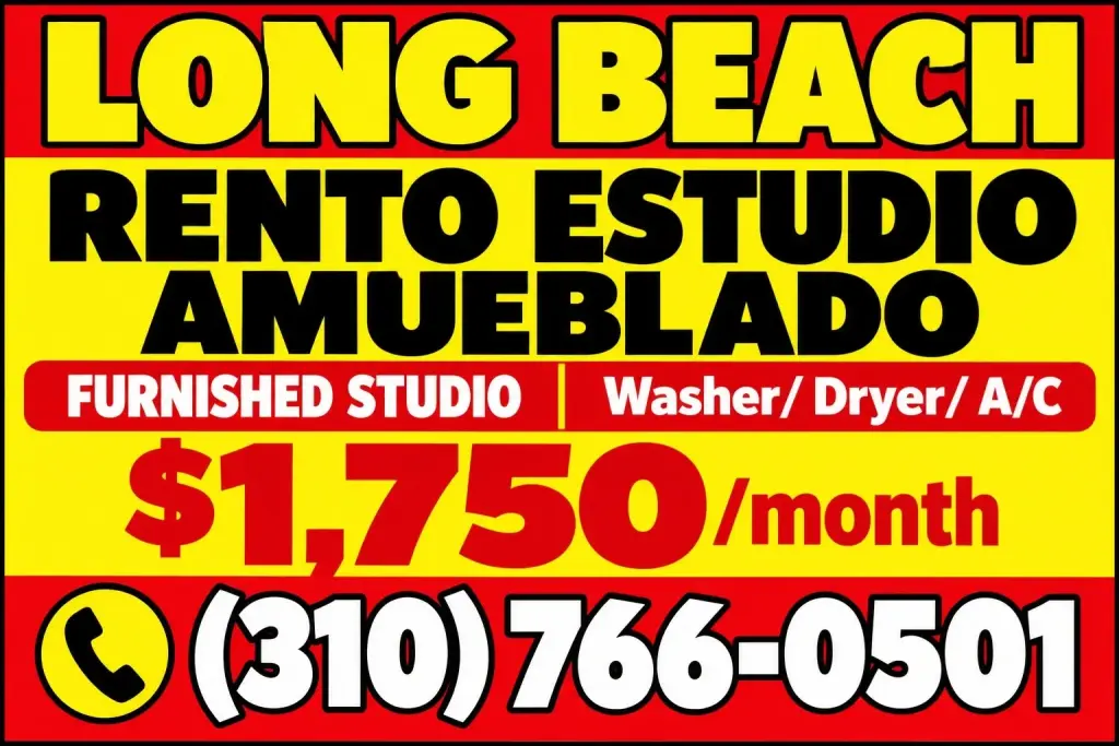 LONG BEACH  📌 RENTO ESTUDIO AMUEBLADO (Furnished studio)