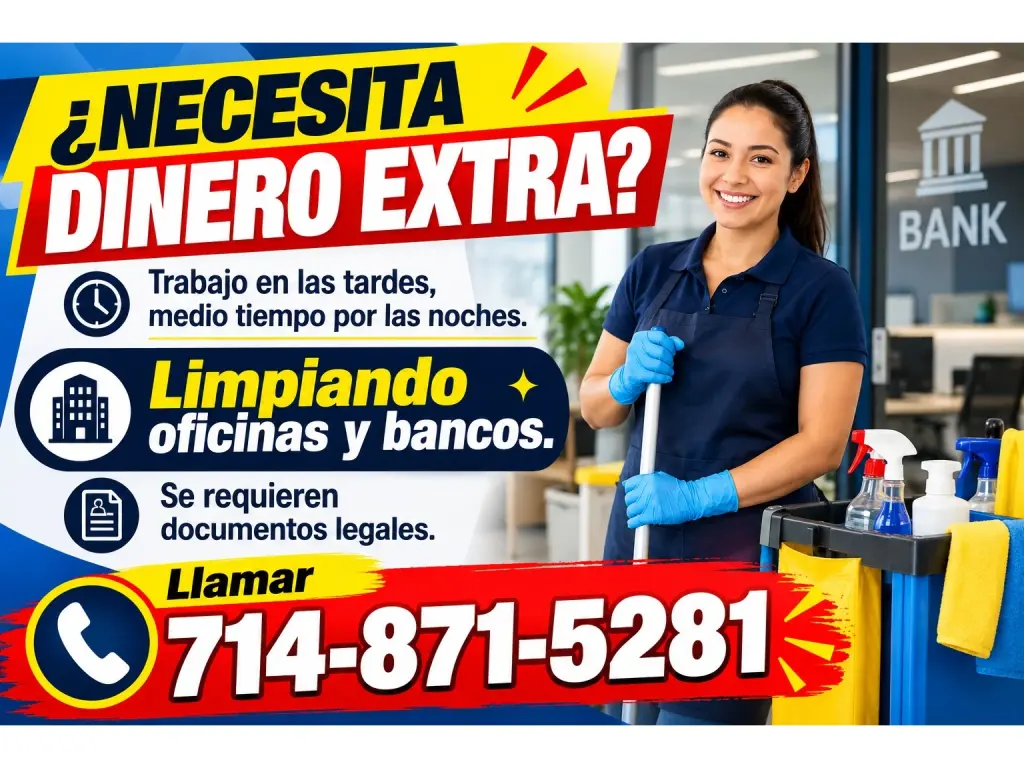 ¿NECESITA DINERO EXTRA? Limpiando oficinas y bancos