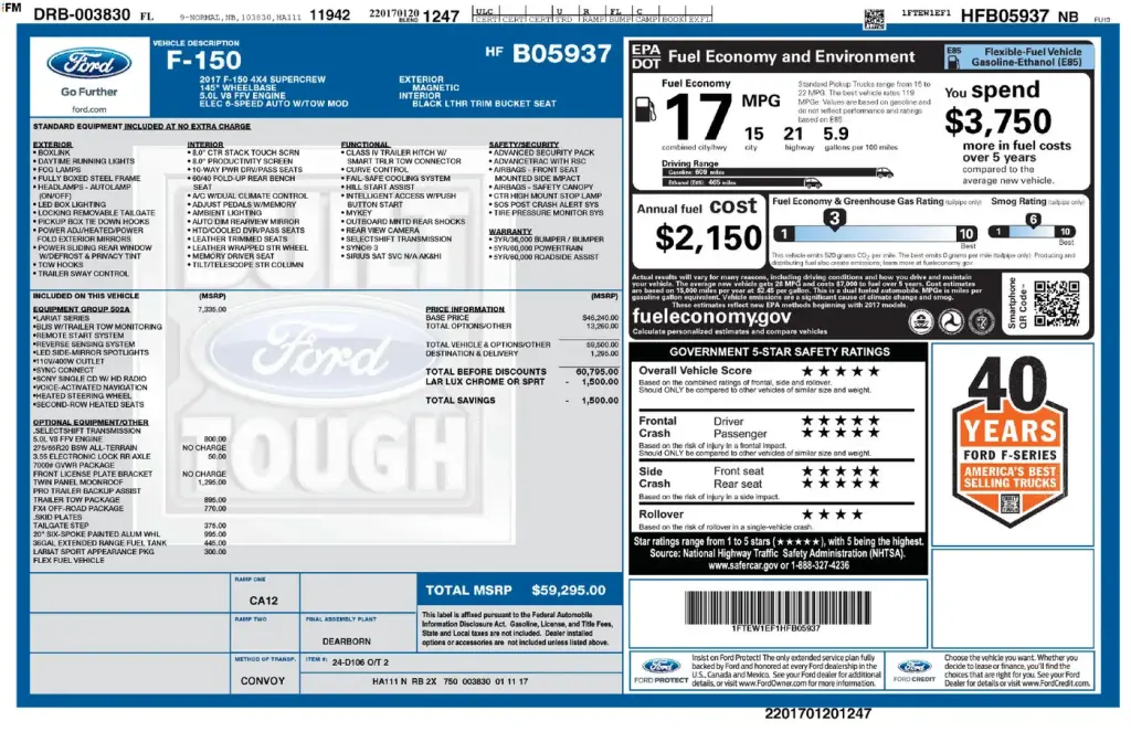 Ford F-150 2017 4x4 King Ranch 4dr SuperCrew 5.5 ft. SB