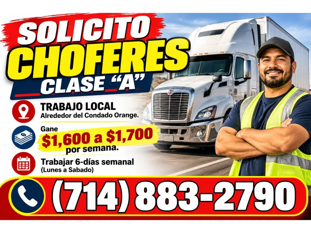 🚚CHOFERES Gane  💵$1,500 a $1,700 por semana.