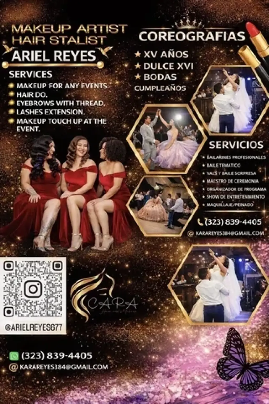 Maquillaje, peinado y coreogra