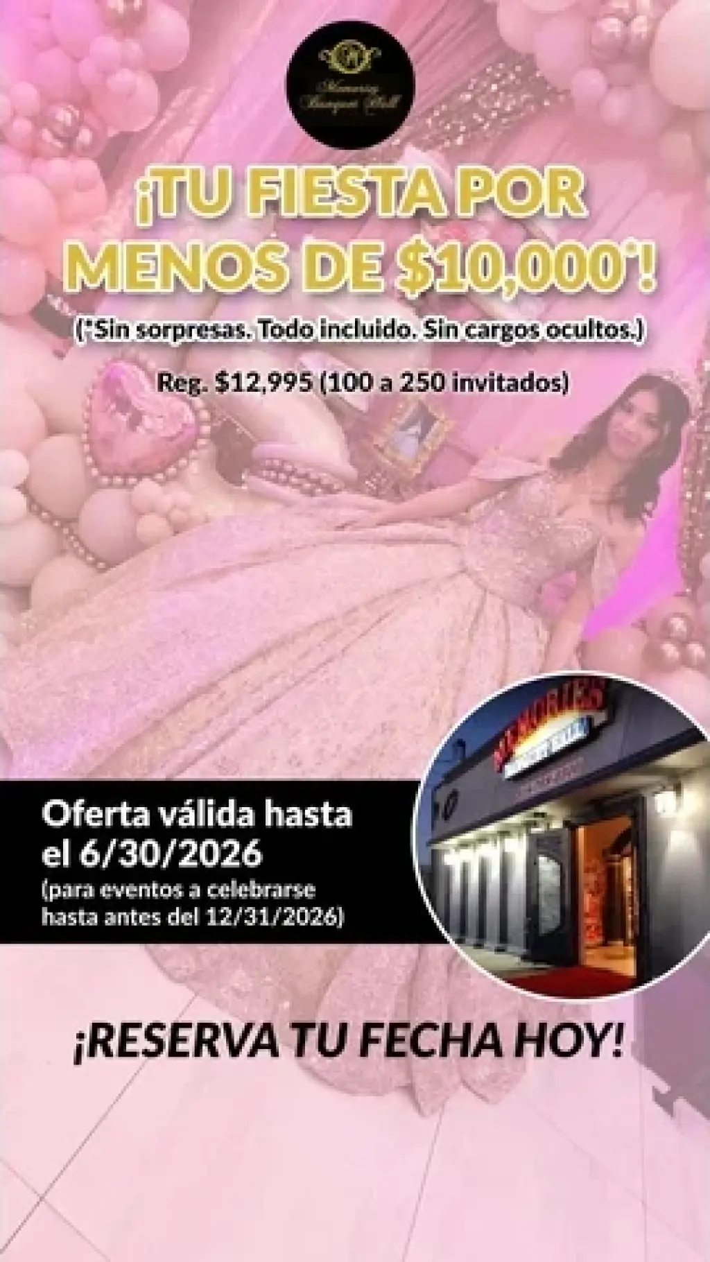 ¡TU FIESTA A UN PRECIO FIJO!