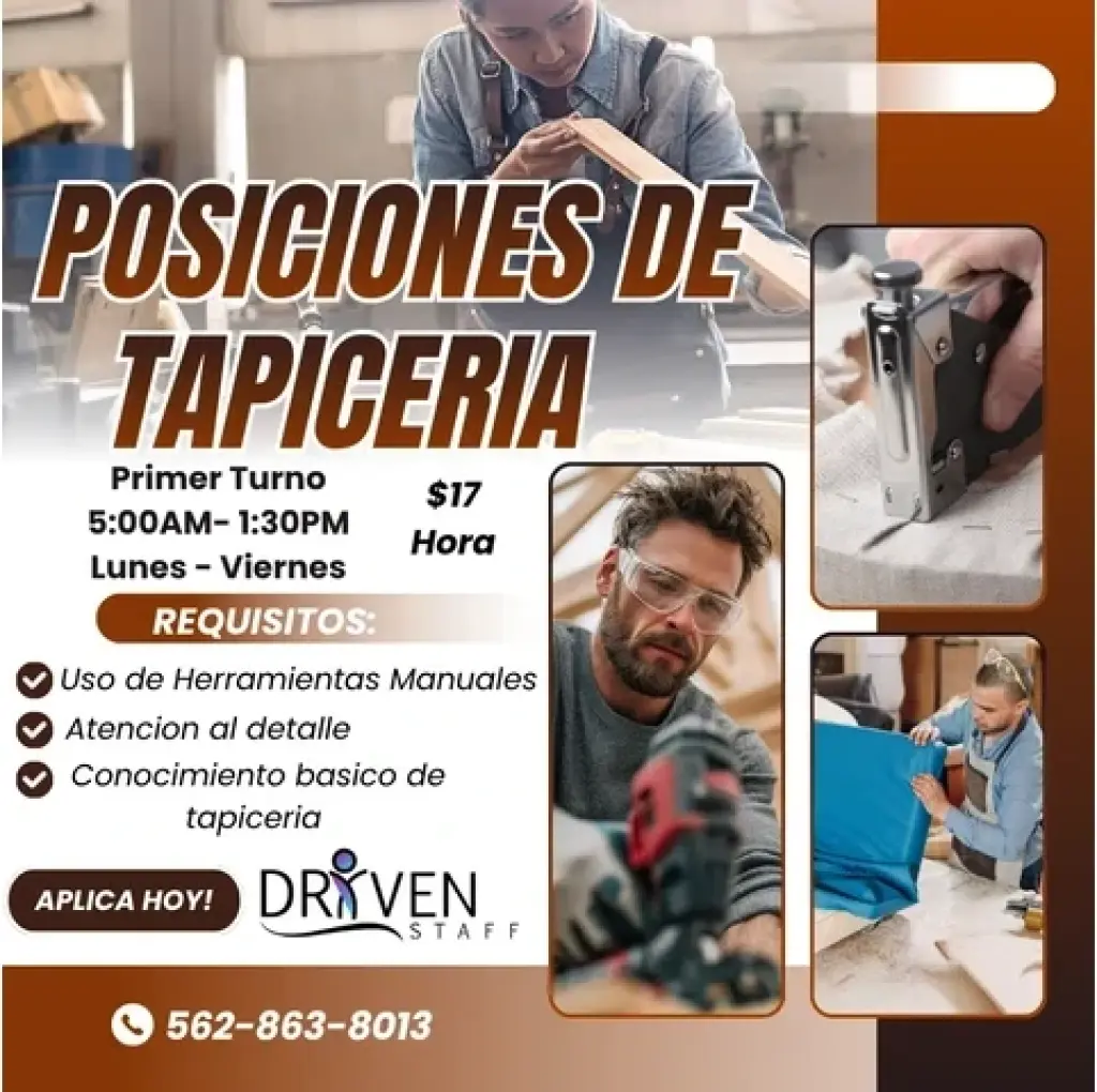 VACANTES DISPONIBLES TAPICERIA