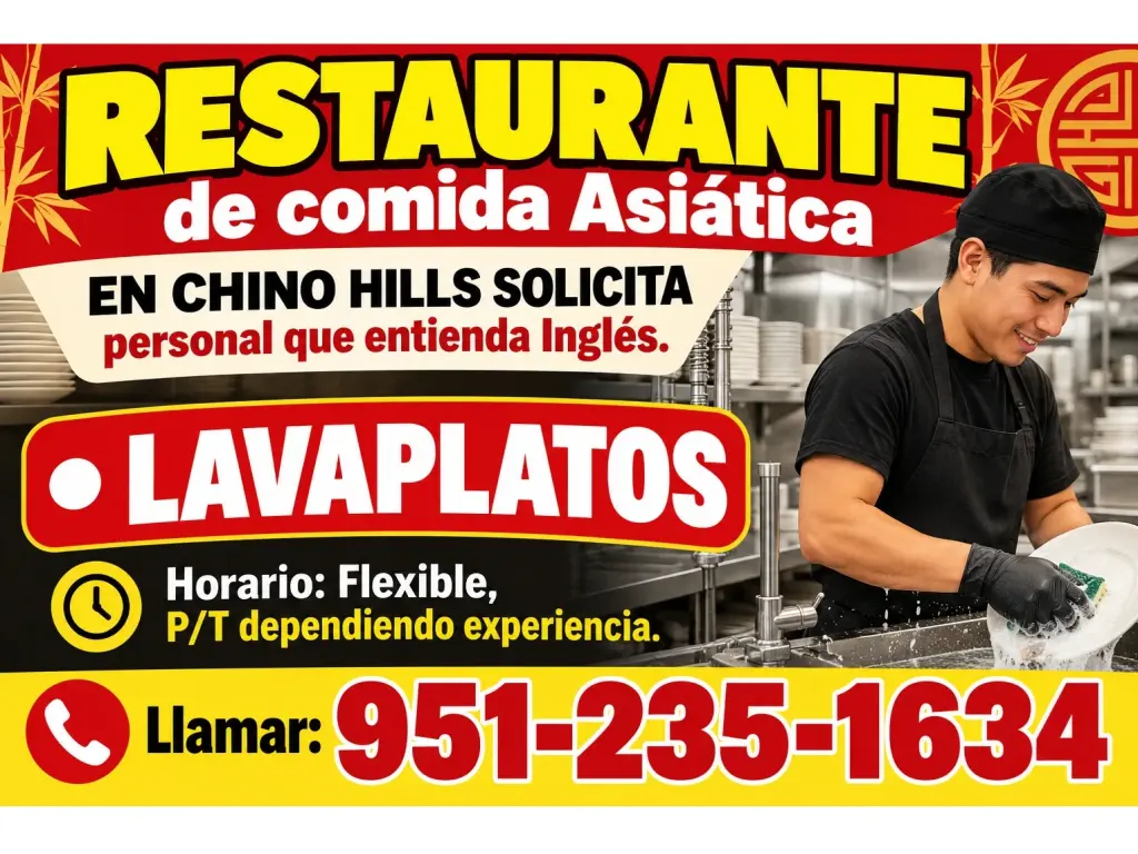 SOLICITO LAVAPLATOS en📍 Chino Hills