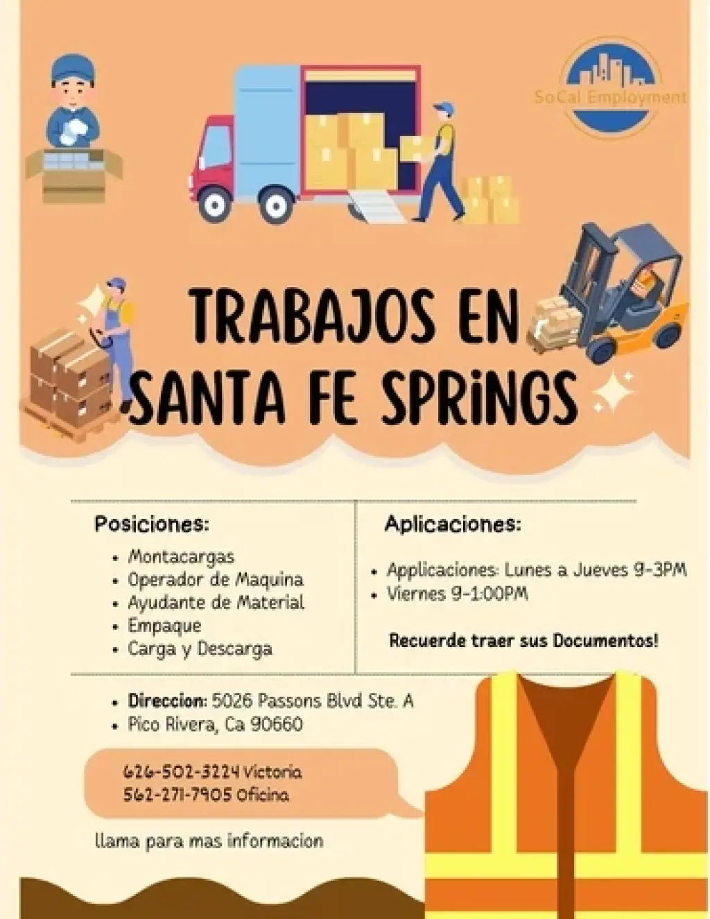 Santa Fe Springs Ca *TRABAJO*