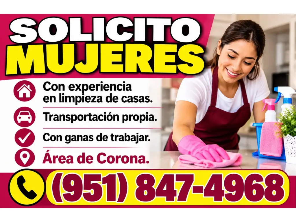 ¡TRABAJO DE LIMPIEZA DE CASAS!