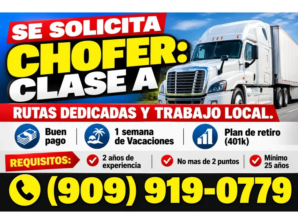 SOLICITO🚚CHOFER: CLASE A  RUTAS DEDICADAS Y TRABAJO LOCAL  💶Buen pago,