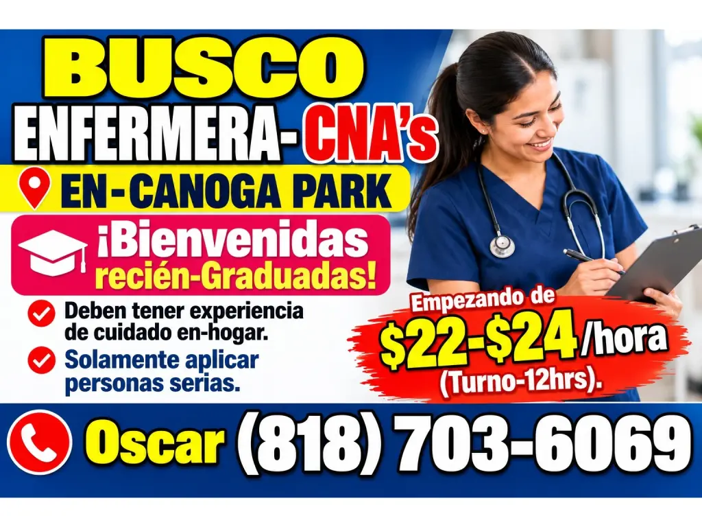 BUSCO ENFERMERA- CNA's  EN-📍CANOGA PARK,
