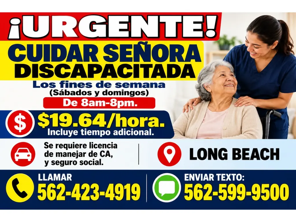 URGENTE! CUIDAR DISCAPACITADA