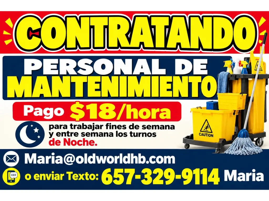 CONTRATANDO   PERSONAL DE MANTENIMIENTO