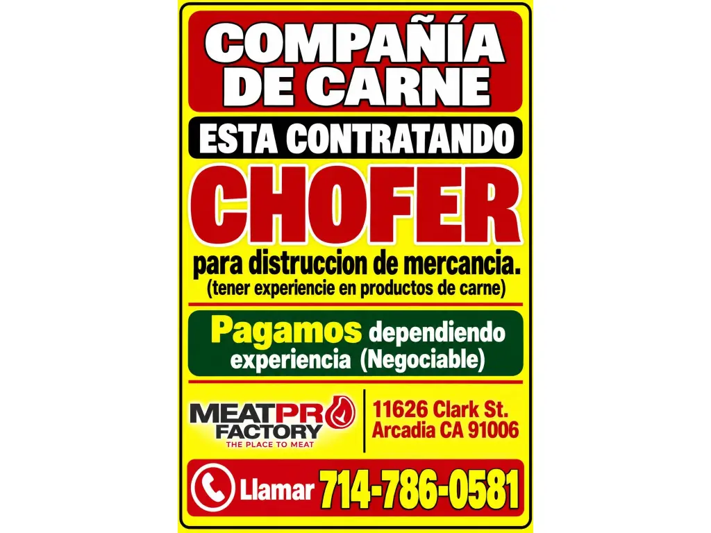 COMPAÑÍA DE CARNE🥩 ESTÁ CONTRATANDO 🚚CHOFER