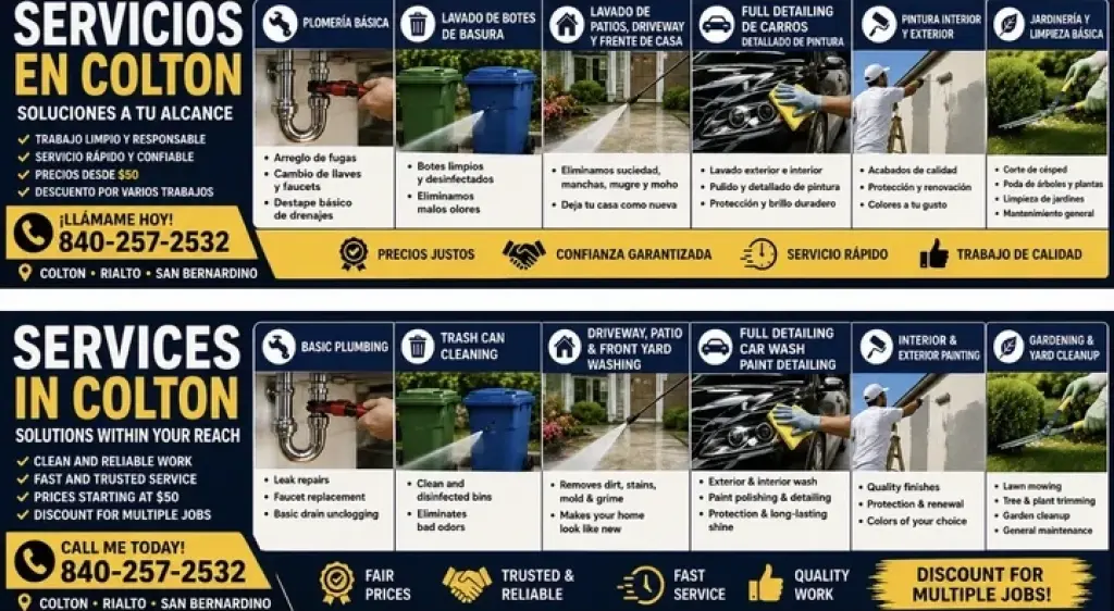 Servicios disponibles desde 50