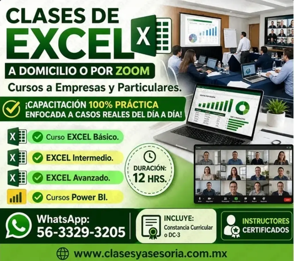CLASES de EXCEL a DOMICILIO