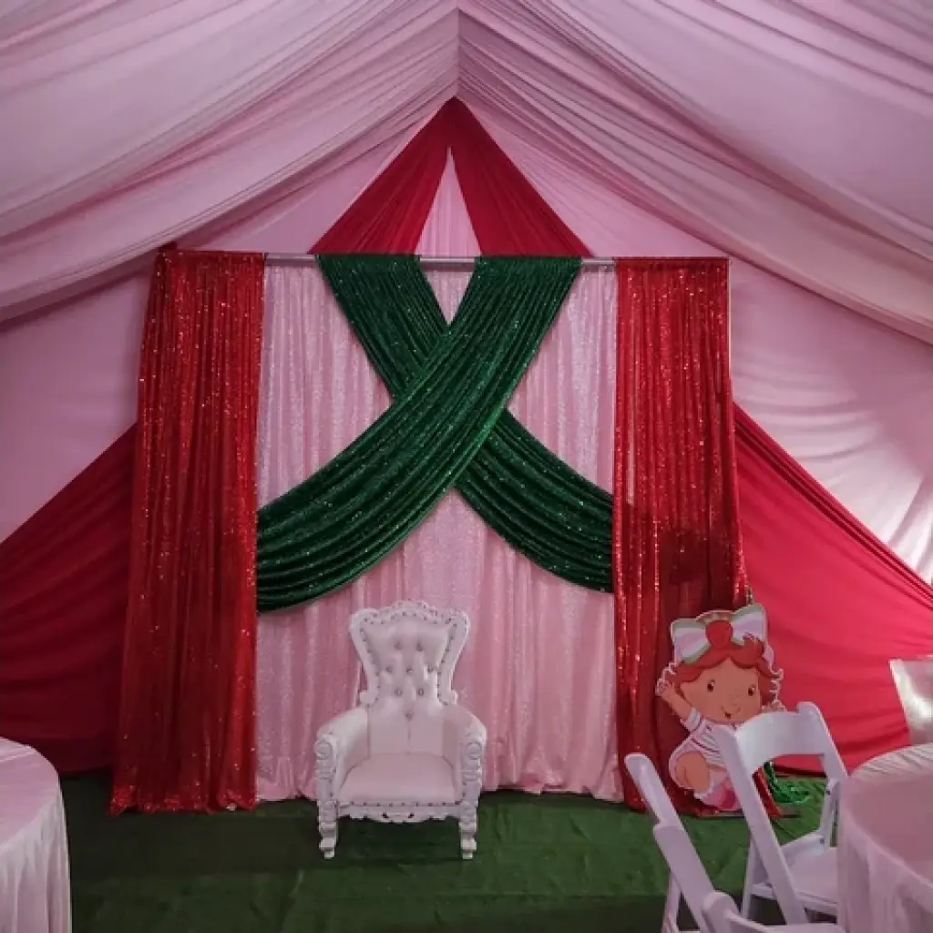 Carpas con draping mesas silla