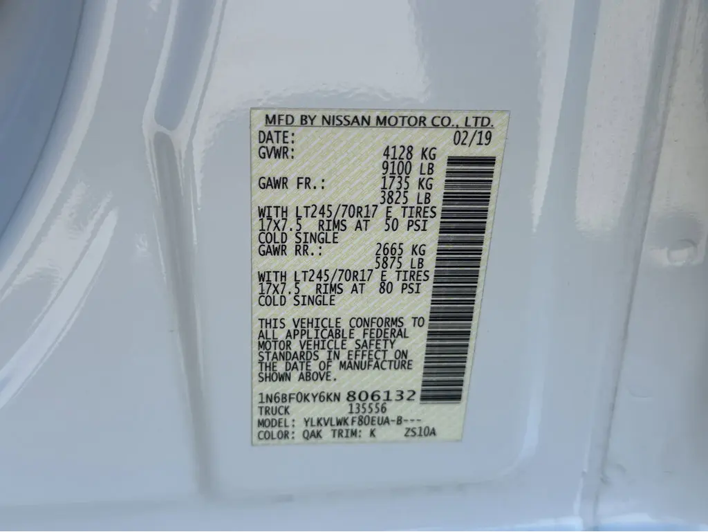 2019 Nissan NV Cargo S