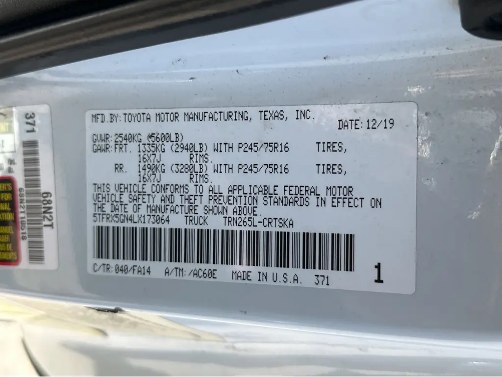 2020 Toyota Tacoma 2WD SR