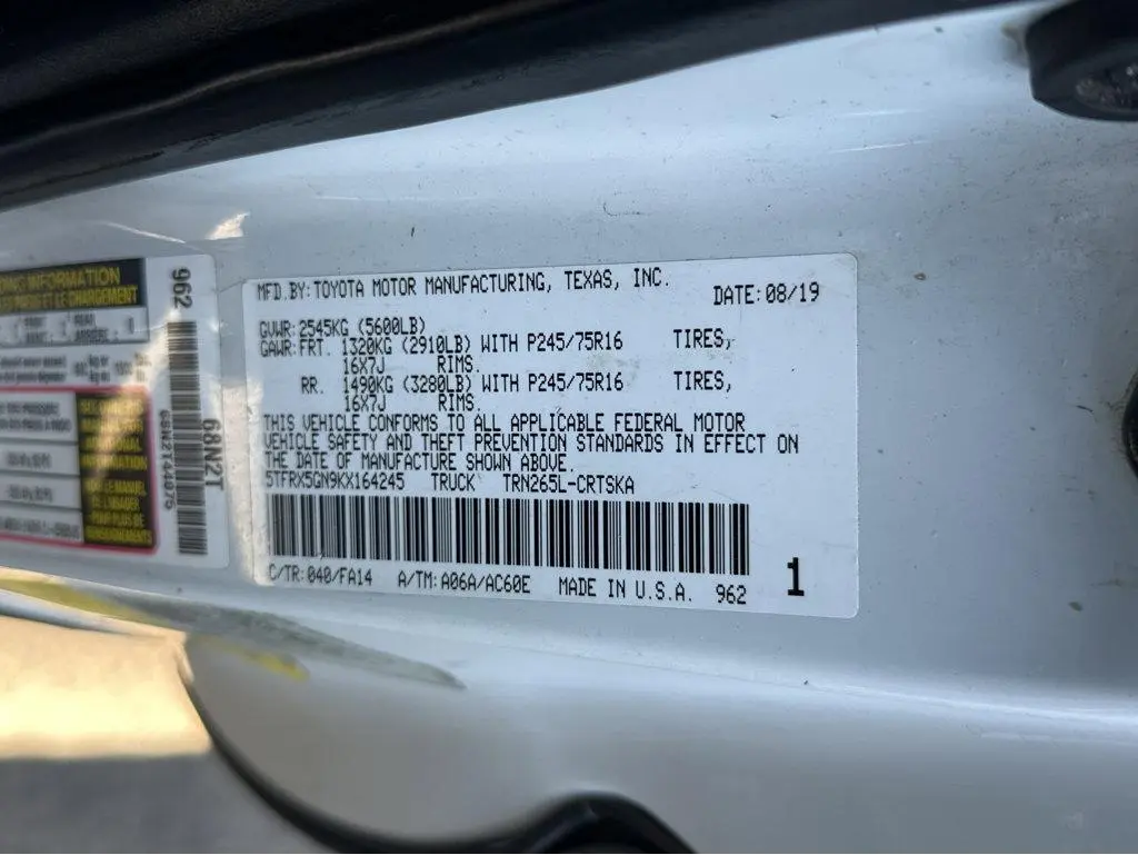 2019 Toyota Tacoma 2WD SR