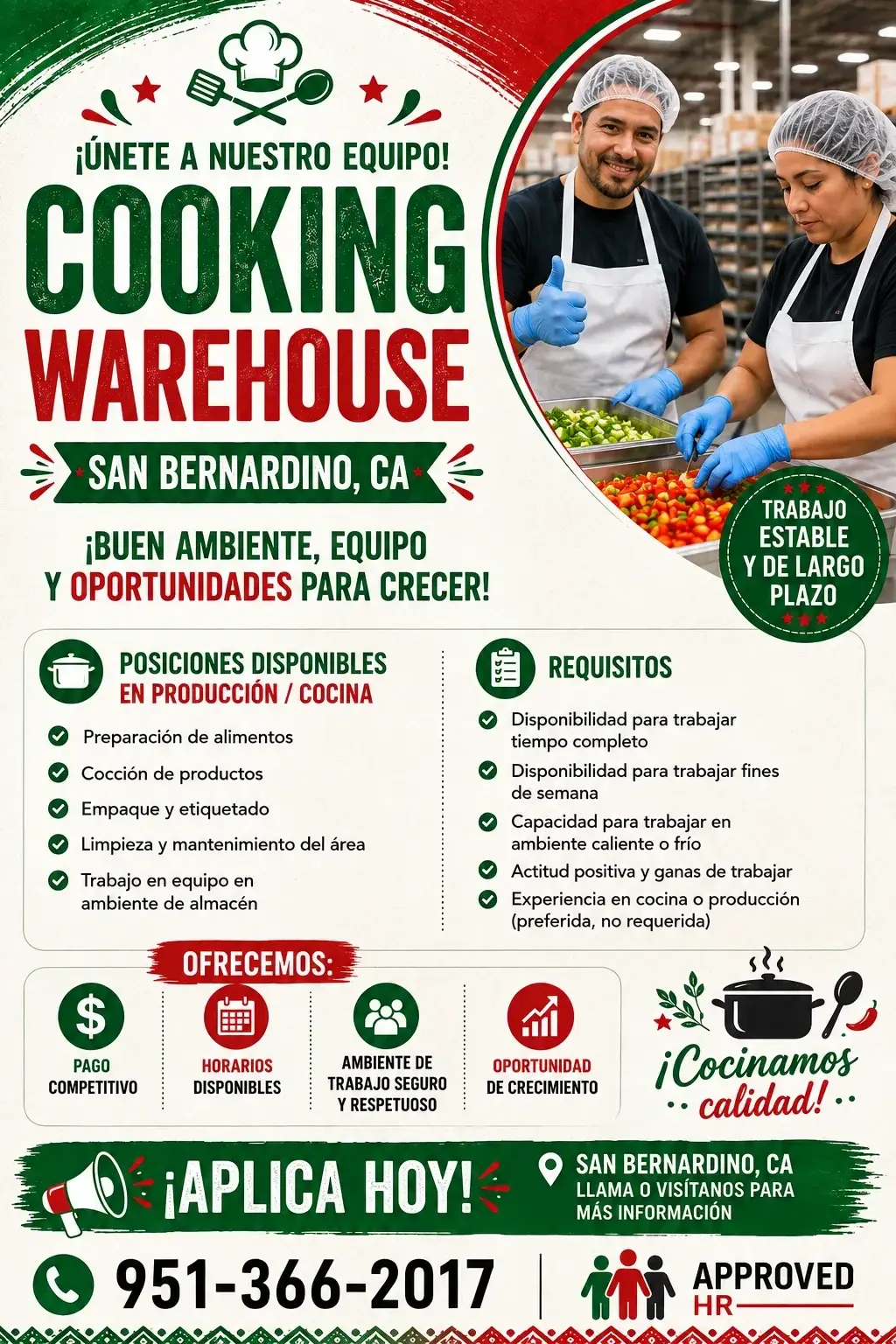 ¡ÚNETE A NUESTRO EQUIPO! COOKING WAREHOUSE