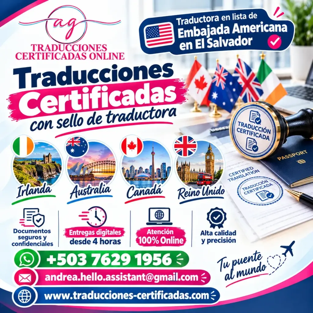 Canadá, Reino Unido, Irlanda y Australia - Traducciones Certificadas