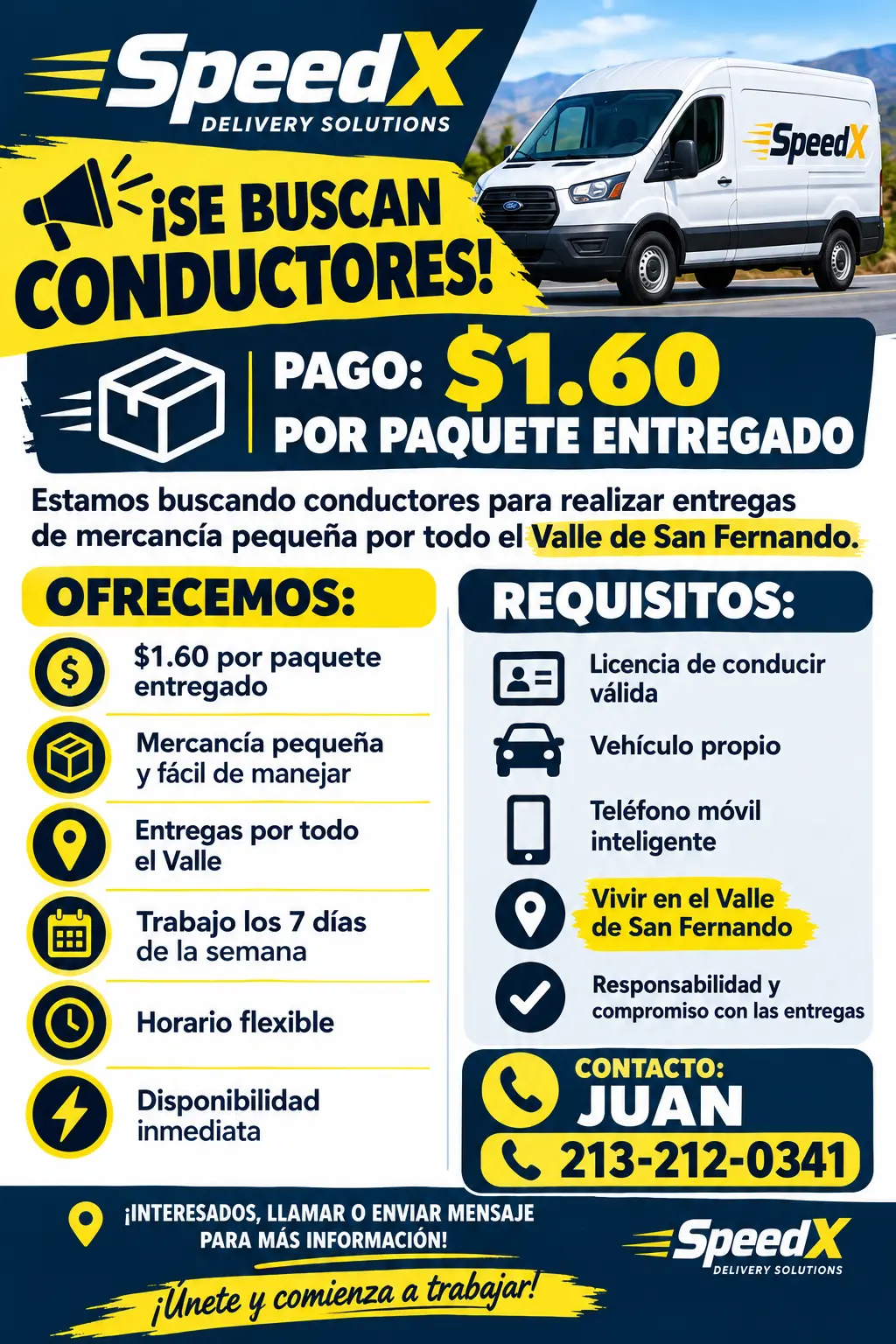🚨 ¡SE BUSCAN CONDUCTORES! – SPEEDX 🚨