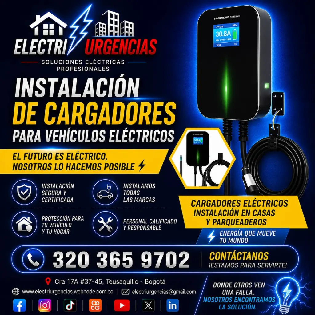 Instalación de cargadores para vehículos eléctricos.