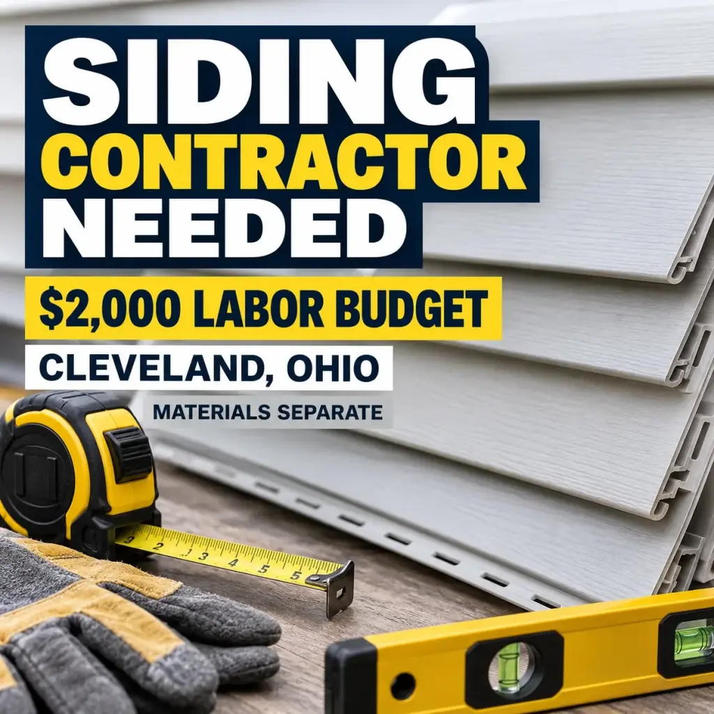 Siding Contractor Needed — $2,000 Labor Budget | Cleveland