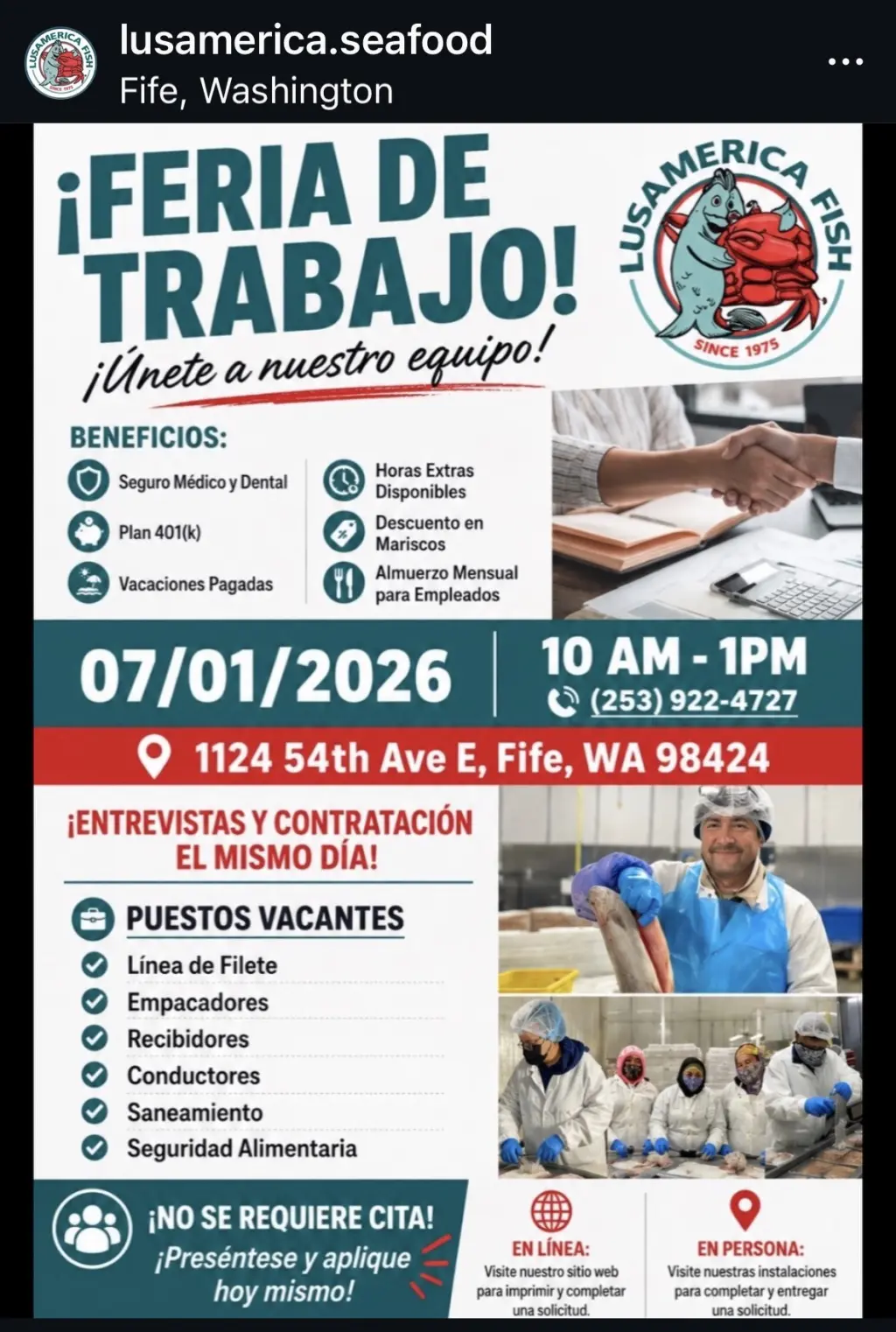 Several positions available / Varias puestos abiertos