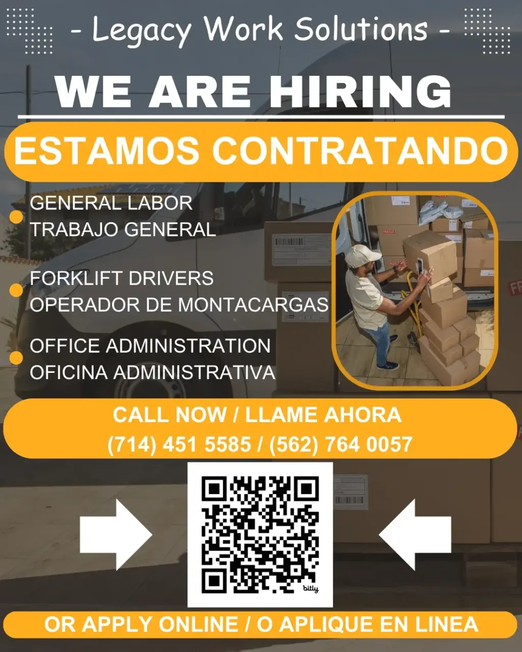 Oportunidad de Trabajo: Gardena CA