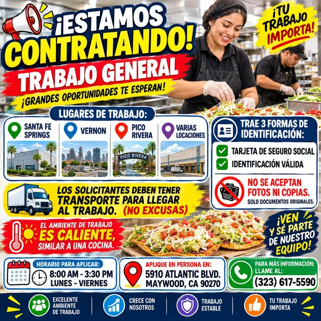 ¡Oportunidades de Trabajo General Disponibles!