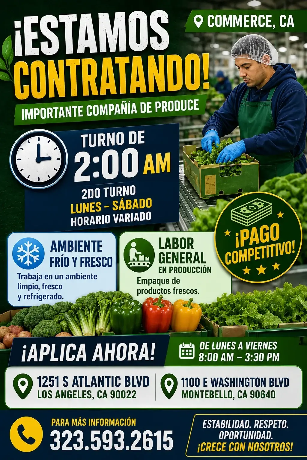 Oportunidades de Empleo en Compañía de Vegetales