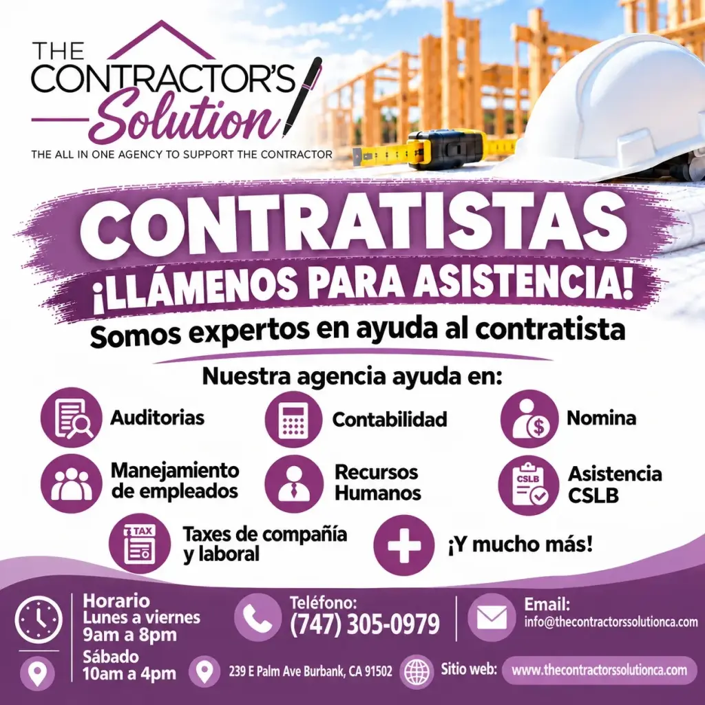 Contratistas, necesita ayuda? Llamenos hoy para asistirle.